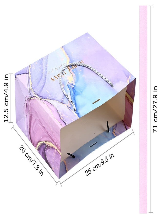 JMANNI Gift Bags, 3PCS Medium Size with Bow Ribbon, Portable Paper Gift Bag, Marble Pattern, for Any Occasion, Including Christmas, Wedding, Party, Mother's Day - Image 2