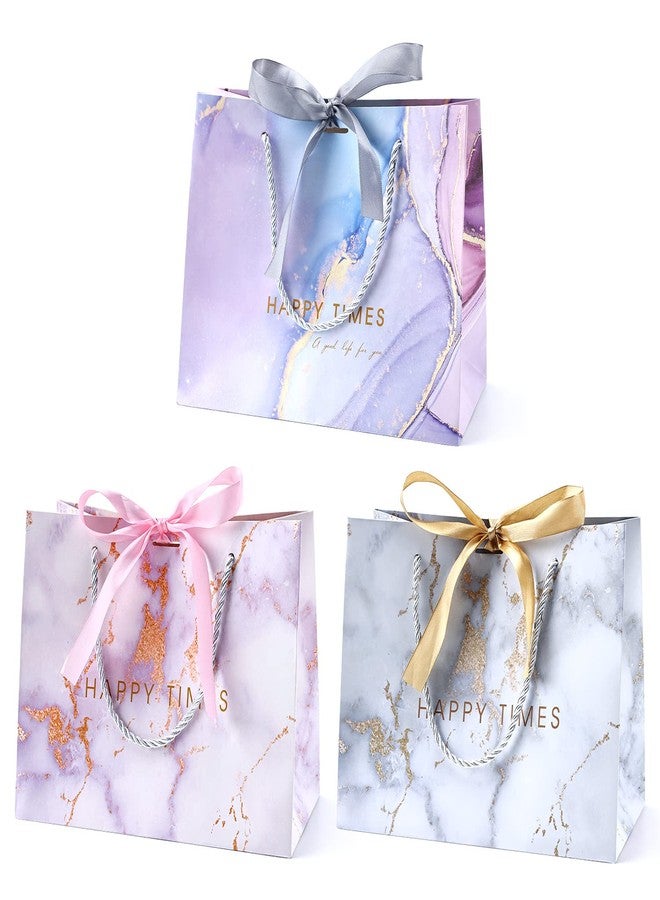 JMANNI Gift Bags, 3PCS Medium Size with Bow Ribbon, Portable Paper Gift Bag, Marble Pattern, for Any Occasion, Including Christmas, Wedding, Party, Mother's Day - Image 1
