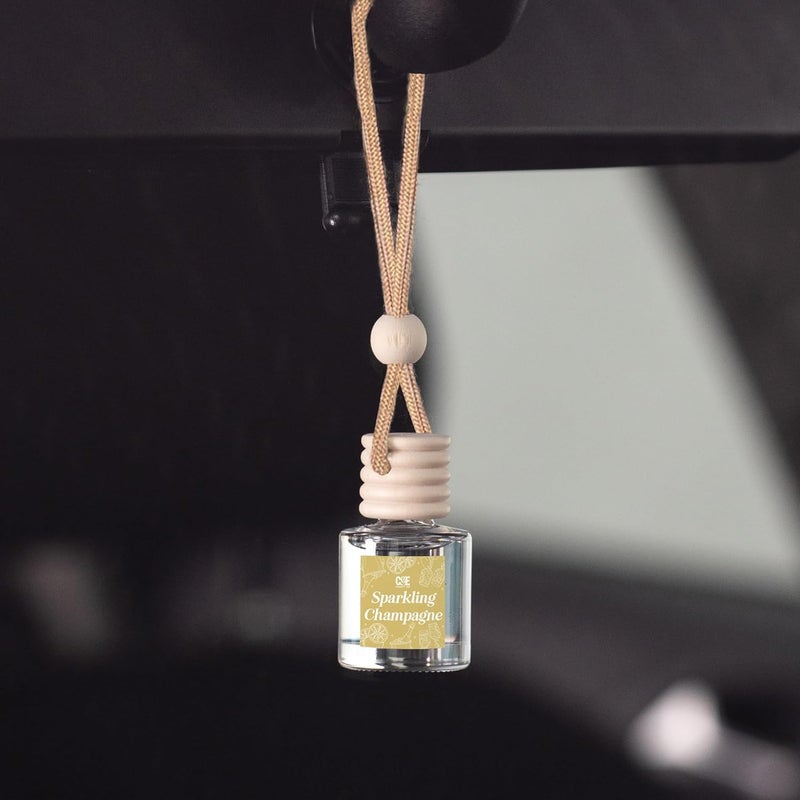 CE CRAFT ناشر زيت عطر معلق للسيارة من – ناشر معطر سيارة للزيوت الأساسية - روائح علاج عطري ناشر للسيارة - طويل الأمد - شامبانيا متألقة - عبوة مزدوجة - Image 2