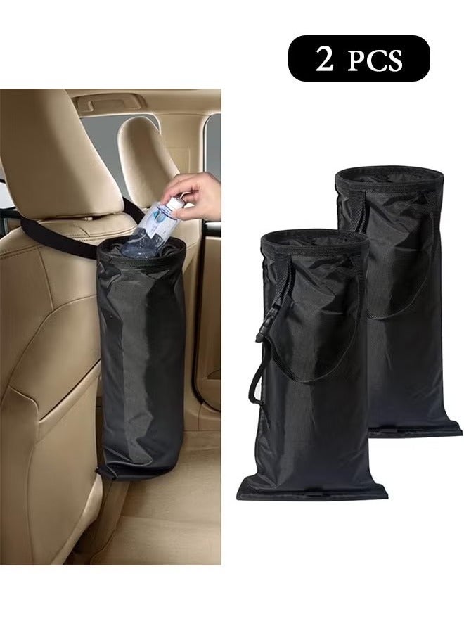 2PCS Car Trash Bag, Auto Portable Trash Can Universal Hanging Car Garbage Bag, Waterproof Garbage Can with Elastic Opening, Car Organizer Auto Accessories for Car, Home, Outdoor - Image 1