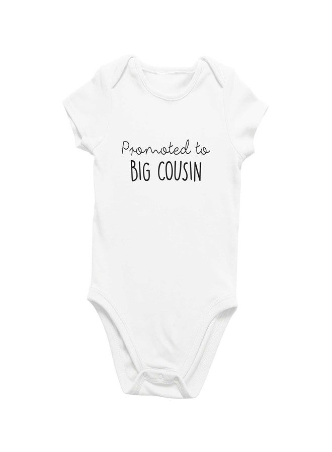 Printique Organic GOTS Certified Baby Onesie Unisex Bodysuit 0-18 months - Promoted To Big Cousin | Family Baby Announcement (9-12 Months, Promoted To Big Cousin) - Image 1