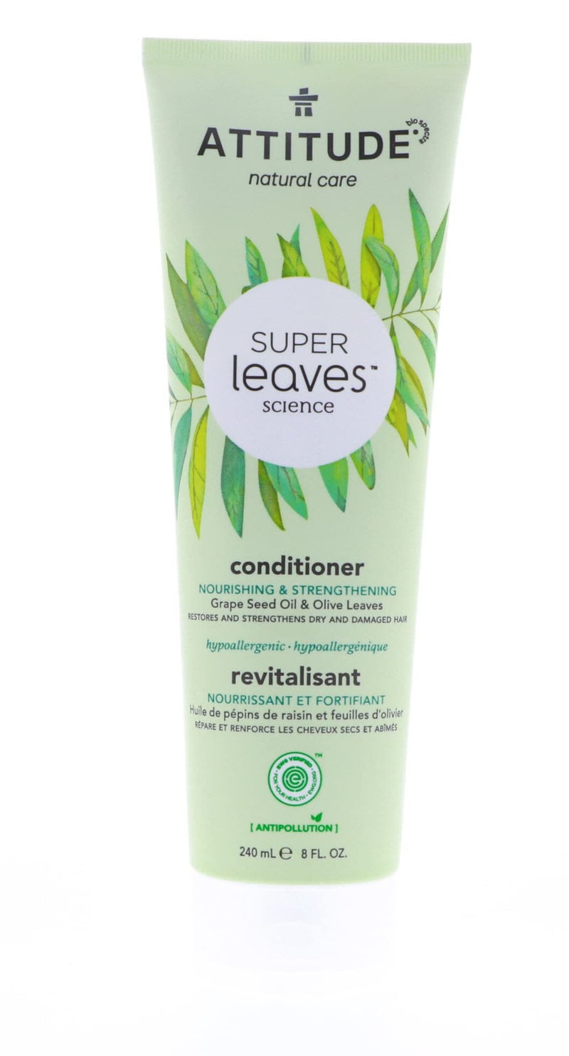Attitude, Super Leaves Science, Natural Conditioner, Nourishing & Strengthening, Grape Seed Oil & Olive Leaves, 8 oz (240 ml) - Image 1