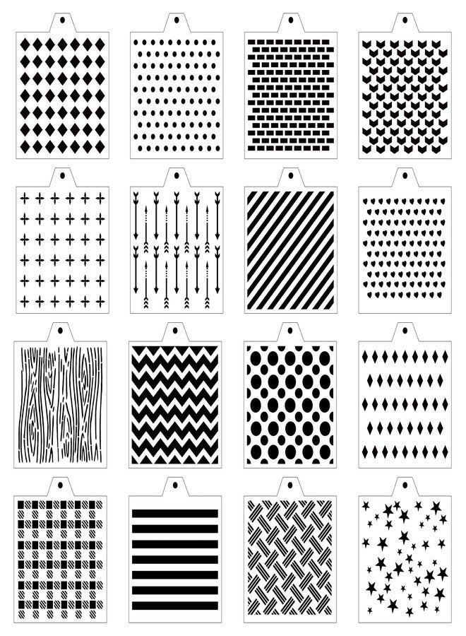 NEGEMEL 16 Pcs Cookie Stencil Baking Stencils for Royal Icing Cookies, Airbrush Cookies, PYO Cookies,Craft Painting Stencil, Biscuit Cake Stencil,Compatible with Stencil Holder Genie Frame (5.5 x 5.5 Inch) - Image 1