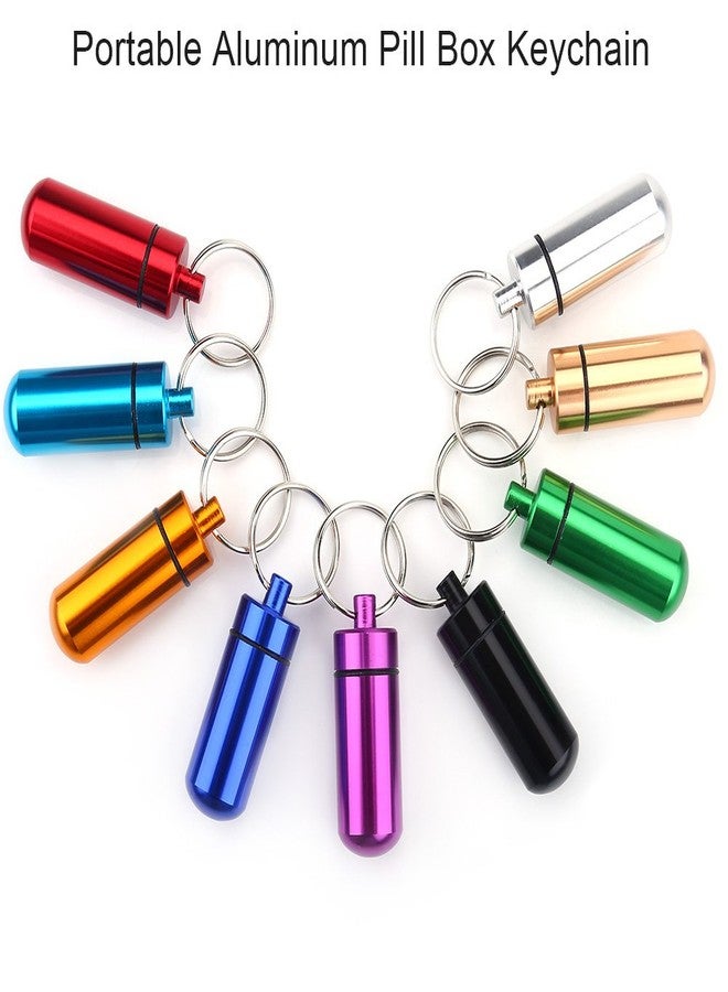 KIKYO Waterproof Aluminum Mini Pill Case Organizer, 9 Compartments, Keychain Pill Box with Outdoor Medicine Holder - Image 2