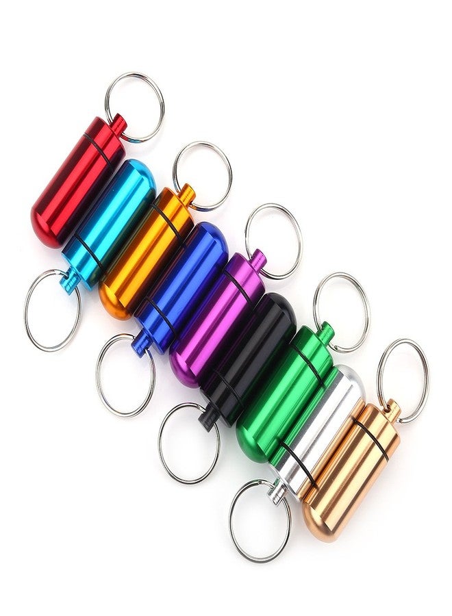 KIKYO Waterproof Aluminum Mini Pill Case Organizer, 9 Compartments, Keychain Pill Box with Outdoor Medicine Holder - Image 1