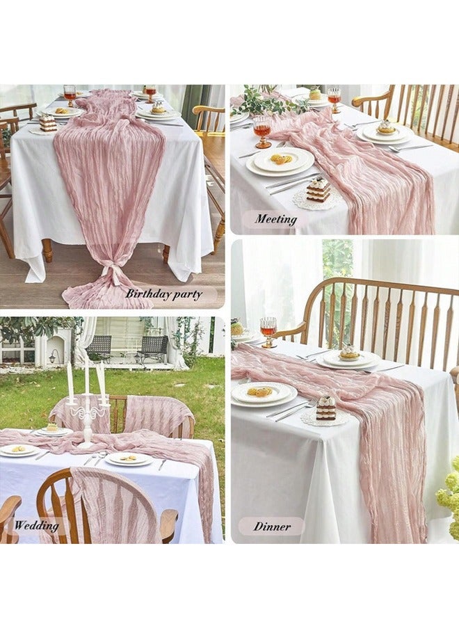 Translucent Table Runner Chessian Tablecloth for Wedding Reception Bridal Shower Party Decoration Table Centerpiece 400CM  - Image 3
