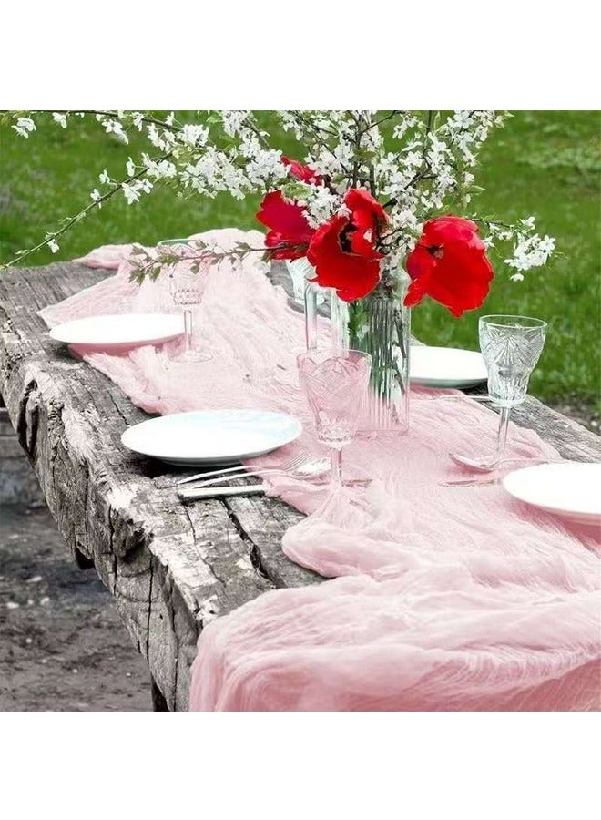 Translucent Table Runner Chessian Tablecloth for Wedding Reception Bridal Shower Party Decoration Table Centerpiece 400CM  - Image 4