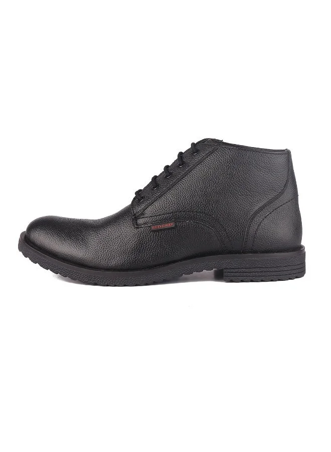 Red Chief Black Mid Ankle Leather Formal Shoe | RC3808 001