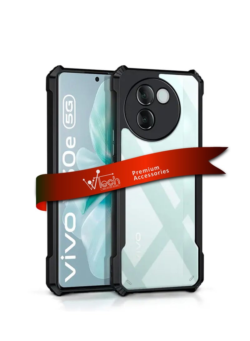 دبليو تيك غطاء حماية نحيف من السيليكون TPU مع مصدات مرتفعة لهاتف Vivo V30e 5G 2024 أسود - Image 1