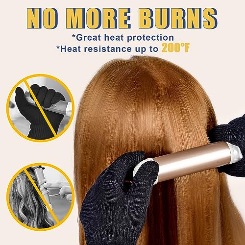 IKOCO Heat Proof Medium Glove Mitts for Hair Styling - 2Pcs for Flat Iron, Curling Wand, and Hot-Air Brushes - Image 4