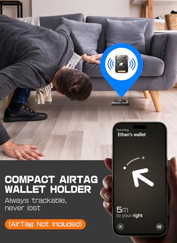 SUPCASE for MagSafe Wallet with AirTag Holder, Magnetic Airtag Wallet for Men, [Hold 5 Cards] [Adjustable Stand] [RFID Blocking] Phone Card Holder Tripod for iPhone 17/16/15/14/13/12 Series, Dark - Image 3