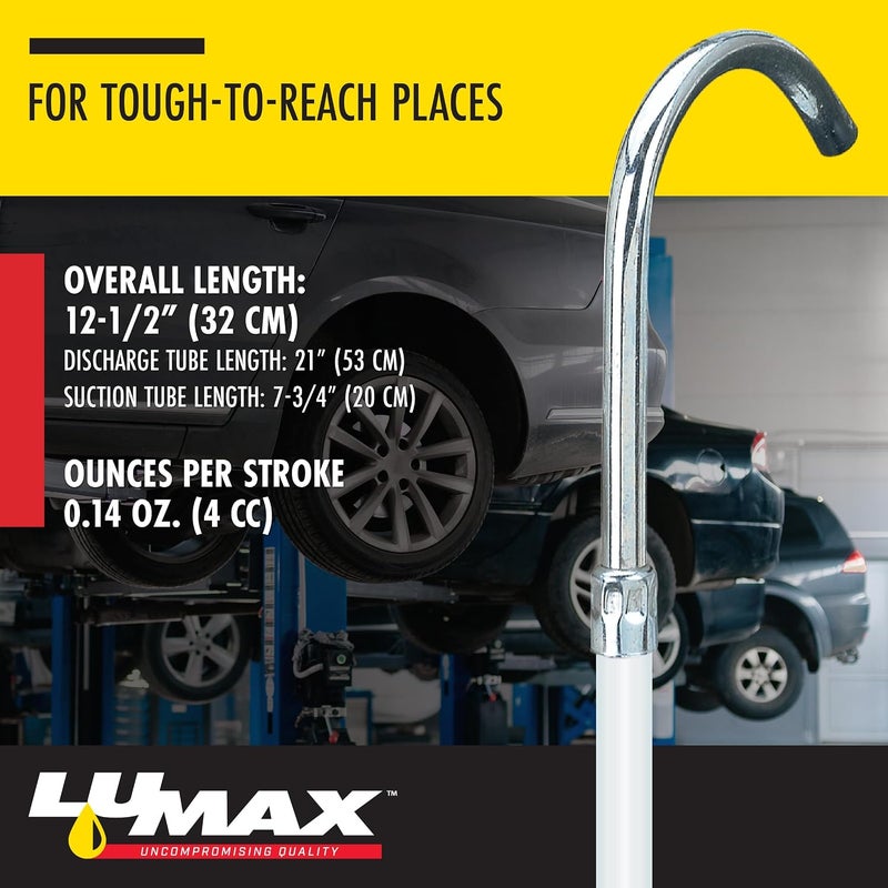 LUMAX مضخة زيت متعددة الأغراض LUMAX LX-1341 مناسبة للتوزيع الدقيق للسوائل في الأماكن التي يصعب الوصول إليها في الأدوات والمعدات والآلات والمركبات. زجاجة بسعة 1 كوارت (1 لتر). - Image 4
