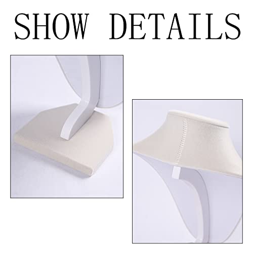 Julysky 3D Necklace Display Stand For Selling,Velvet Chain Jewelry Bust Holder Organizer (1, beige) - Image 3