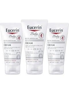 Eucerin Baby Cream Pack Of 3 Hypoallergenic And Fragrance Free Gentle Every Day Lotion For Sensitive Skin 5  - Image 1
