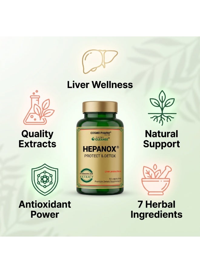 Cosmo Pharm Hepanox Milk Thistle & Choline | Supports Normal Liver Function | 90 Capsules - Image 3