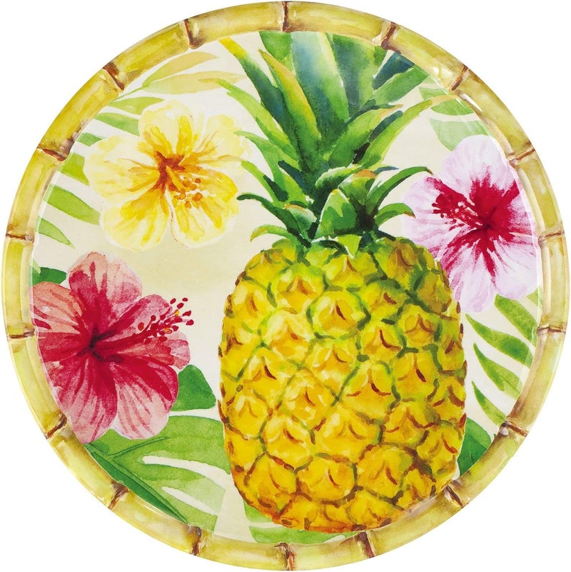 UPware 12 Piece Pineapple Melamine Dinnerware Sets Outdoor Dishes Set Plates and Bowls Sets Service for 4 Multicolor - Image 5
