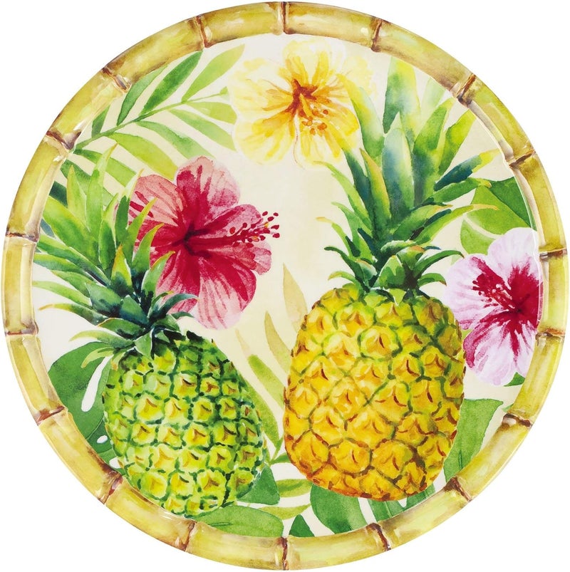 UPware 12 Piece Pineapple Melamine Dinnerware Sets Outdoor Dishes Set Plates and Bowls Sets Service for 4 Multicolor - Image 4