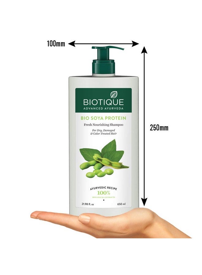 Biotique Soya Protein Fresh Nourishing Shampoo | Repairs Dry and Damaged Hair |Maintains pH Balance |Promotes Healthy Shiny Hair| Prevents Color Fading | All Skin Types | 650ml - Image 3