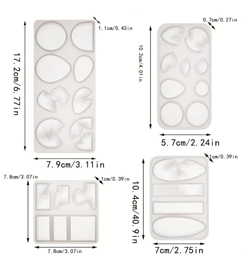 White 4Pcs Pendant DIY Resin Mold - Image 3