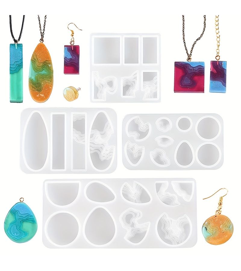 White 4Pcs Pendant DIY Resin Mold - Image 5