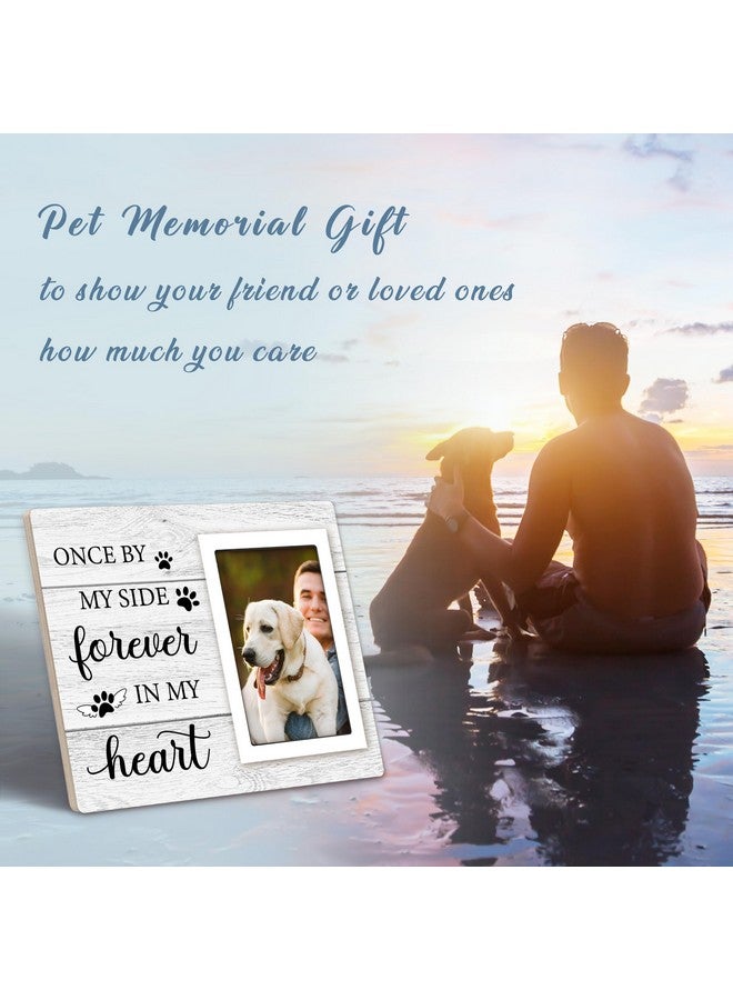 Milcier Pet Memorial Picture Frame - Dog Remembrance Gift for Loss and Sympathy - Cat Passing Away Frame With Paw Print for 4x6" Photo - Image 2