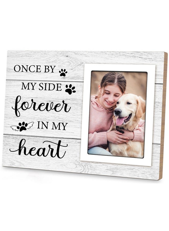 Milcier Pet Memorial Picture Frame - Dog Remembrance Gift for Loss and Sympathy - Cat Passing Away Frame With Paw Print for 4x6" Photo - Image 1