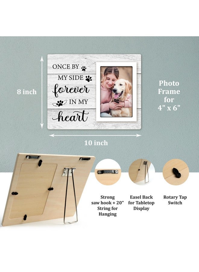 Milcier Pet Memorial Picture Frame - Dog Remembrance Gift for Loss and Sympathy - Cat Passing Away Frame With Paw Print for 4x6" Photo - Image 3