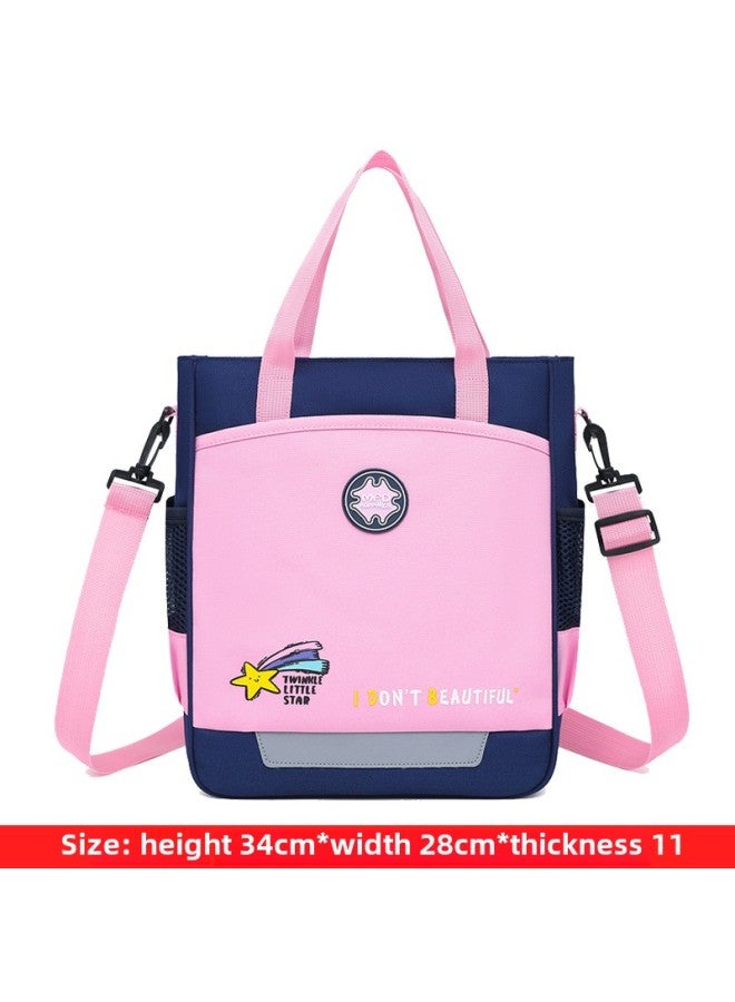 Schoolbag For Primary School Students Three Shoulder Bag Portable Messenger Bag Training Class Children's Tutorial Bag Custom Printing Logo-Color:M18 Light Pink (three Use) - Image 1