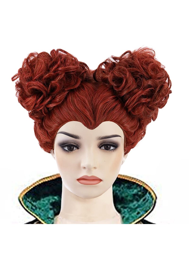 MAGQOO MAGQOO Red Heart Wig  Reddish Brown Short Cosplay Wig for Women  Halloween Costume Party 