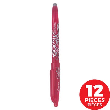Pilot Frixion Erasable Pen, Pink, 0.7 mm, 12-Piece Pack