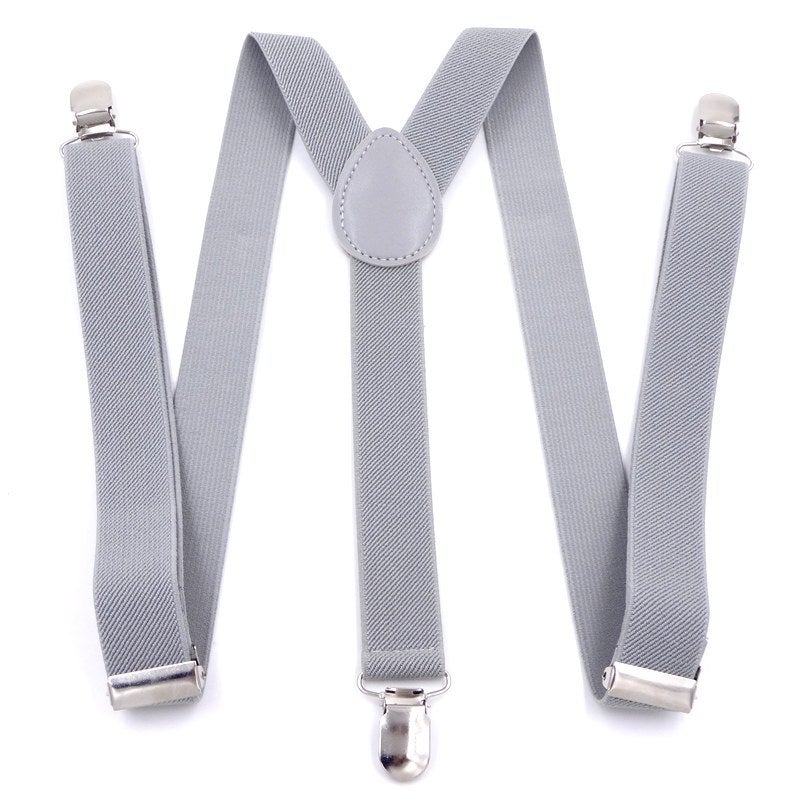 Factory wholesale candy color strap unisex adult sling multi-color optional 3 clips 2.5cm Light gray