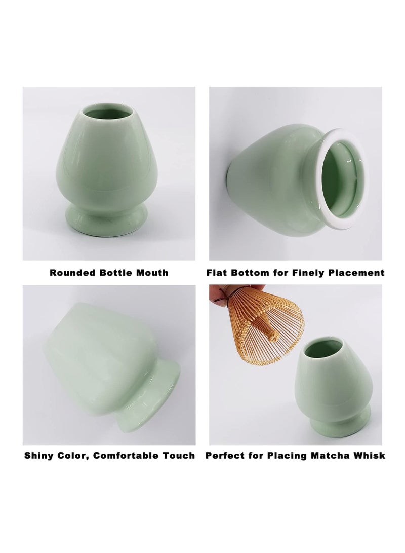 سيوسي مجموعة شاي الماتشا اليابانية ، مجموعة فريدة من نوعها - Bamboo على شكل زهرة Matcha Bowl ، و Matcha Whisk ، و Green Hopisk Stand ، ومغرفة تقليدية - Image 5