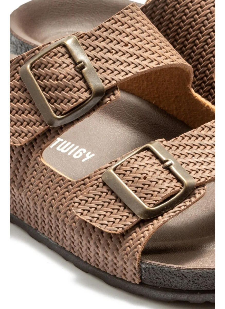Twigy Toni Knitted Men's Slippers Brown 41/45