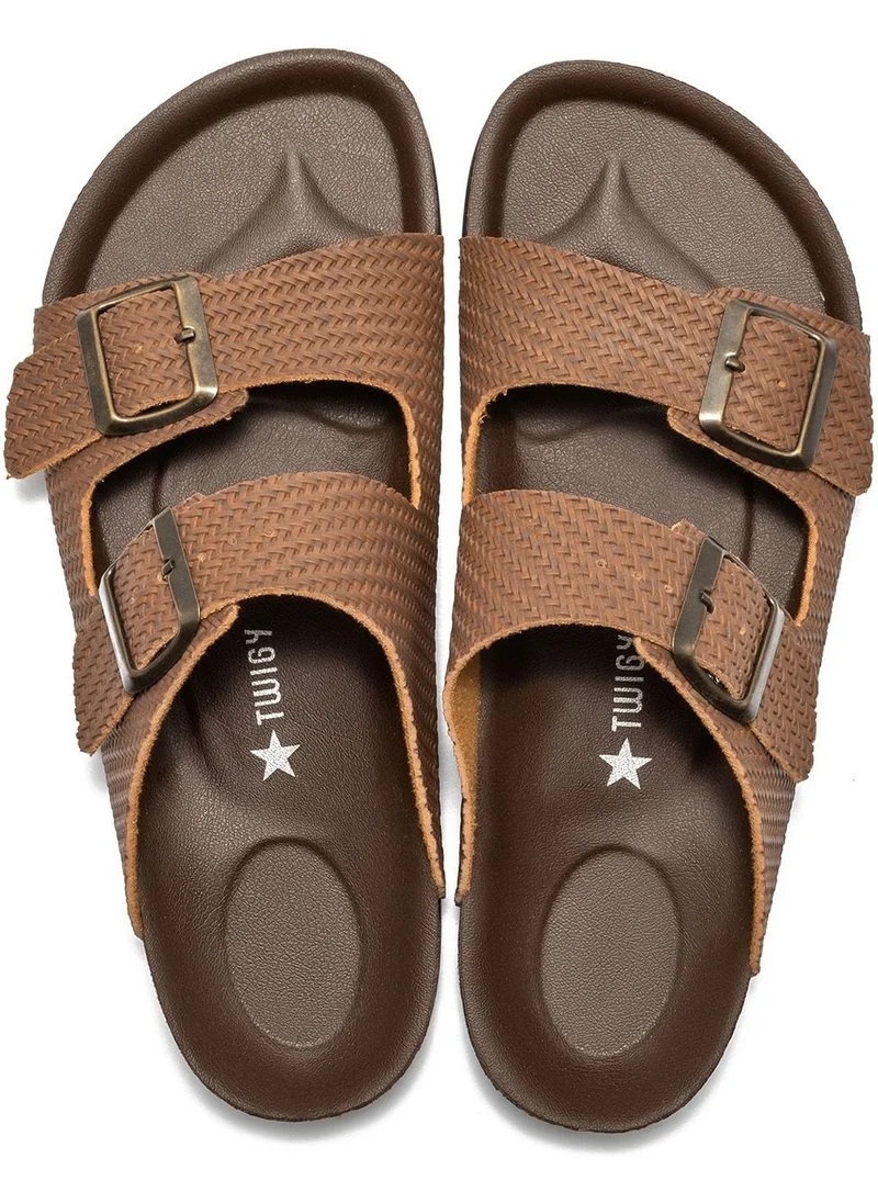Twigy Toni Knitted Men's Slippers Brown 41/45