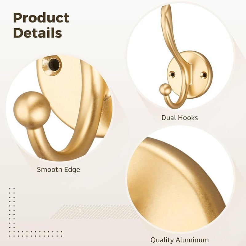 خطافات معاطف ثقيلة مثبتة على الحائط من الألومنيوم 6 قطع منظف للمناشف والقبعات لأي غرفة - Image 5