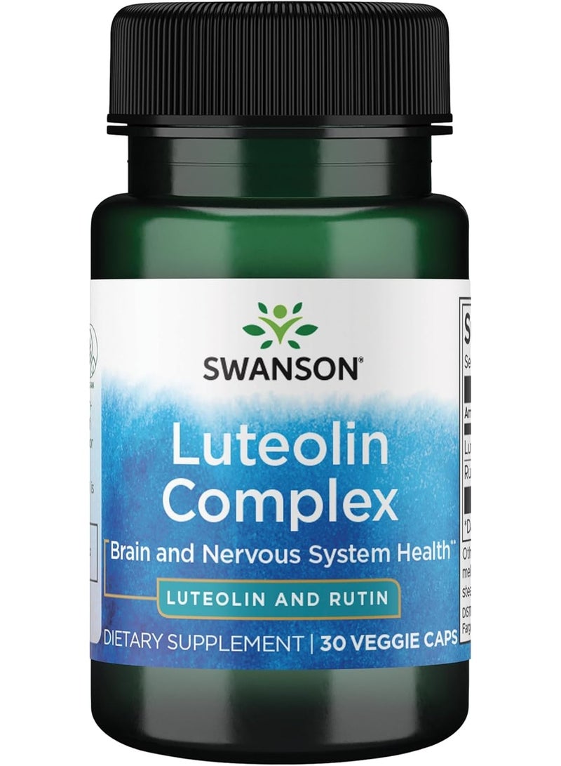 SWANSON Luteolin Complex w/Rutin - Brain Support Supplement Promoting Memory, Mood & Cognitive Health - Natural Formula to Help Maintain Nervous System - (30 Veggie Capsules) - Image 3