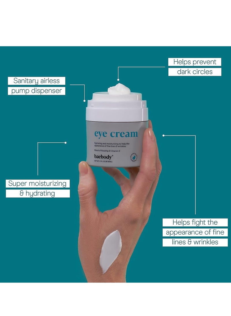 Baebody - Baebody Made in USA Eye Cream - Anti Aging and Moisturizing Eye Cream for Dark Circles and Wrinkles - With Rosehip and Vitamin E (1.7 fl oz/50 ml) - Image 1