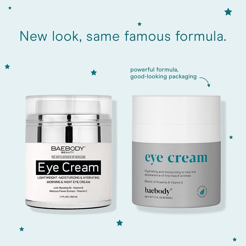 Baebody Made in USA Eye Cream - Anti Aging and Moisturizing Eye Cream for Dark Circles and Wrinkles - With Rosehip and Vitamin E (1.7 fl oz/50 ml) - Image 2