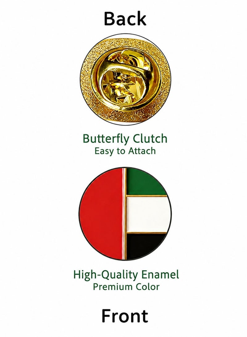 Yuwell 1 Piece UAE National Day Flag Badge Premium Metal Enamel Lapel Pin with Butterfly Clutch, Rectangle UAE Flag Brooch Emblem, Durable Magnetic Pin for Clothing, Gifts, Collectors & Party Decorations - Image 2