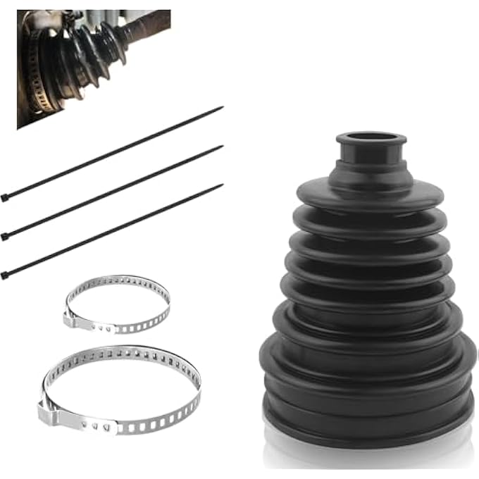 ريحني طقم إصلاح صندوق CV وواقي محور مقاوم للماء ومقاوم للغبار لمعظم المركبات استبدال صندوق CV متين لسيارة SUV شاحنتين مشابك من الفولاذ المقاوم للصدأ 3 أربطة كابلات - Image 1