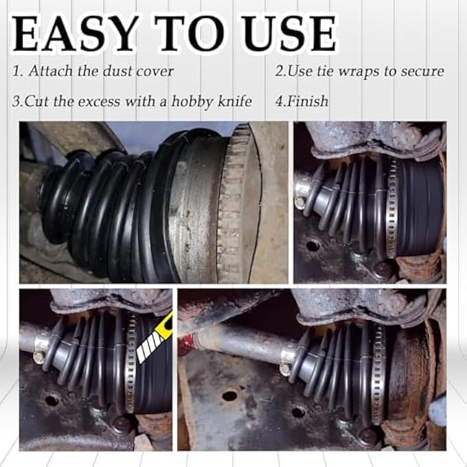 ريحني طقم إصلاح صندوق CV وواقي محور مقاوم للماء ومقاوم للغبار لمعظم المركبات استبدال صندوق CV متين لسيارة SUV شاحنتين مشابك من الفولاذ المقاوم للصدأ 3 أربطة كابلات - Image 5