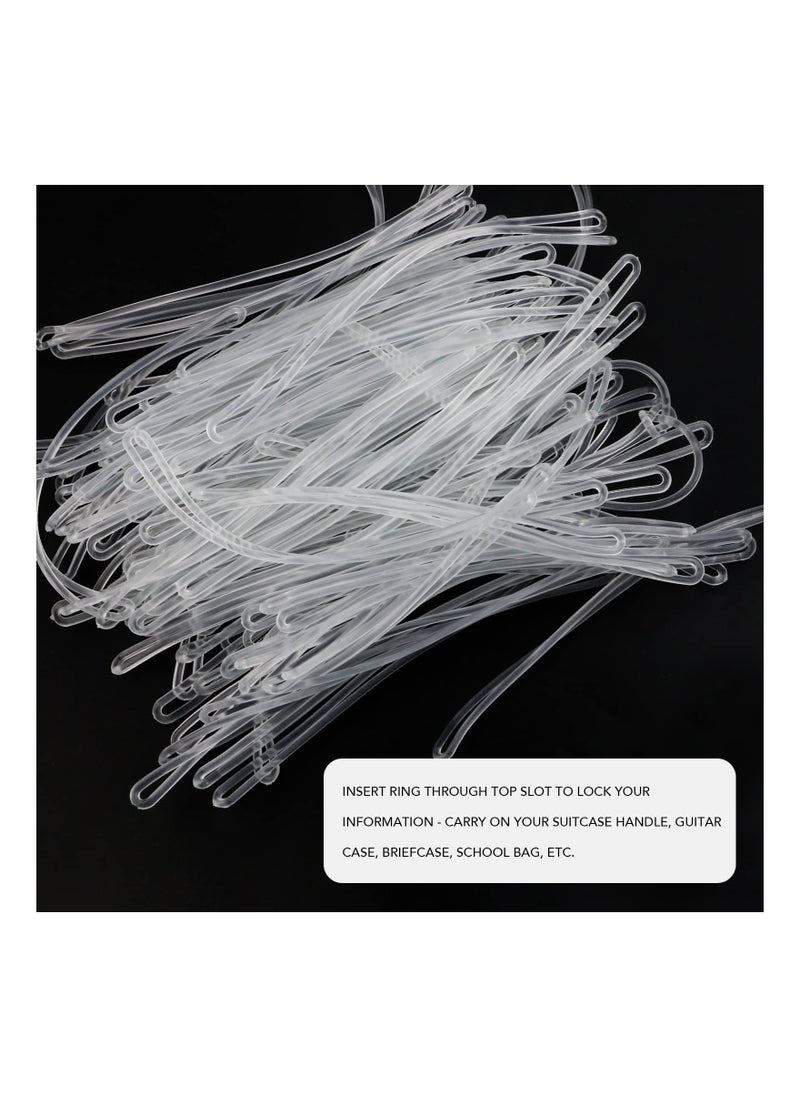 Generic - 100 Pack of Clear PVC Luggage Loop Straps - 6 Inch Transparent Worm Loops for ID Tags and Name Tags - Ideal for Luggage Identification and Card Attachment - Image 1