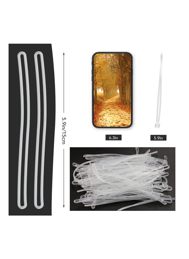 Generic - 100 Pack of Clear PVC Luggage Loop Straps - 6 Inch Transparent Worm Loops for ID Tags and Name Tags - Ideal for Luggage Identification and Card Attachment - Image 1