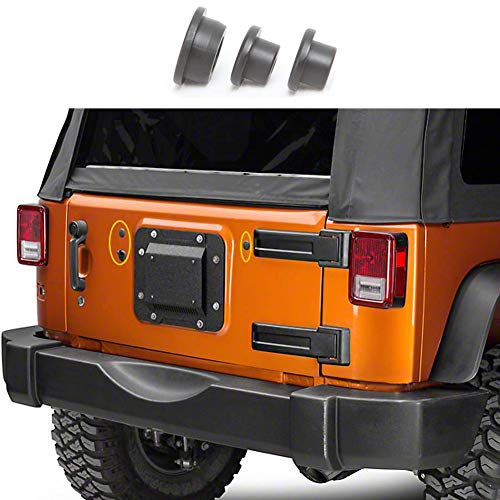 CousDUoBe Wrangler Tailgate Plugs, Rubber Plugs for Wrangler JK Models 2007 and Up (Pack of 3, Black) - Image 5
