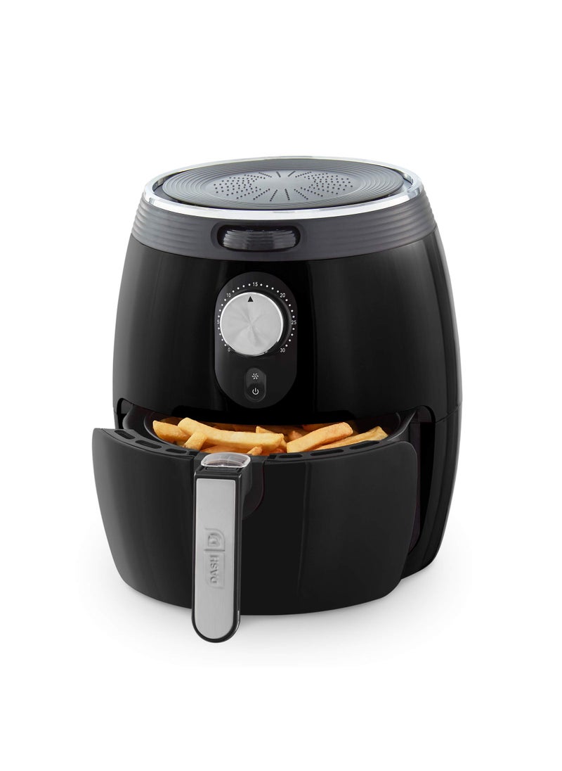 Dash Dash Deluxe Electric Air Fryer  Oven Cooker with Temperature Control Nonstick Fry Basket Recipe Guide  Auto Shut off Feature 1200Watt 3 Quart  Black 
