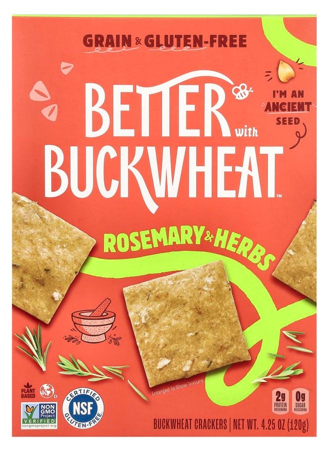 Better with Buckwheat - Buckwheat Crackers Rosemary & Herbs 4.25 oz (120 g) - Image 1