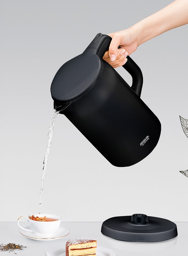 آرشيا غلاية مياه كهربائية من أرشيا – 1.7 لتر – ستانلس ستيل مزدوج – أسود - Image 3