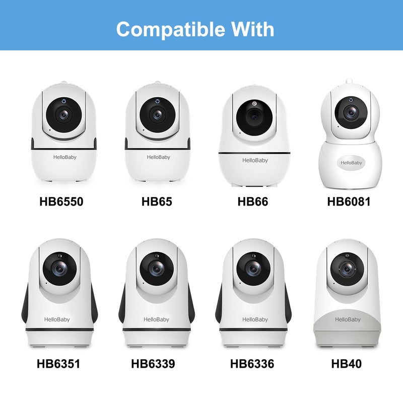 HelloBaby Monitor Clip Mount for HB6550/ HB6560/ HB65/ HB66/ HB6351/ HB40/ HB6339/ HB6336/HB6081, Flexible Crib Clamp Mount Long Gooseneck Arm, Indoor Without Tools or Wall Damage - Image 2