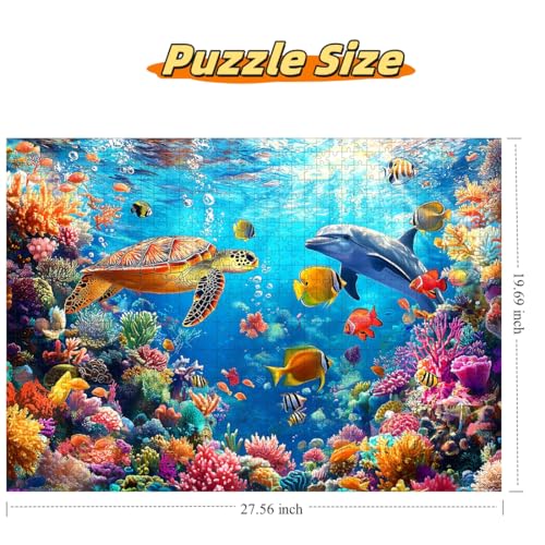 Moruska Underwater Puzzles 1000 Pieces for Adults Under The Sea Animal Jigsaw Puzzle Ocean Scene 1000 Piece - Image 5
