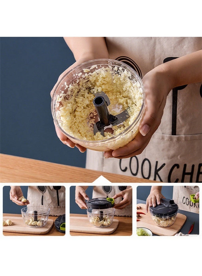 HOMESTAR Large Capacity Manual Chopper 1000ml, Portable Hand Pull String Cutter for Garlic, Onion, Vegetables, Simple operation, Easy to clean - Image 4